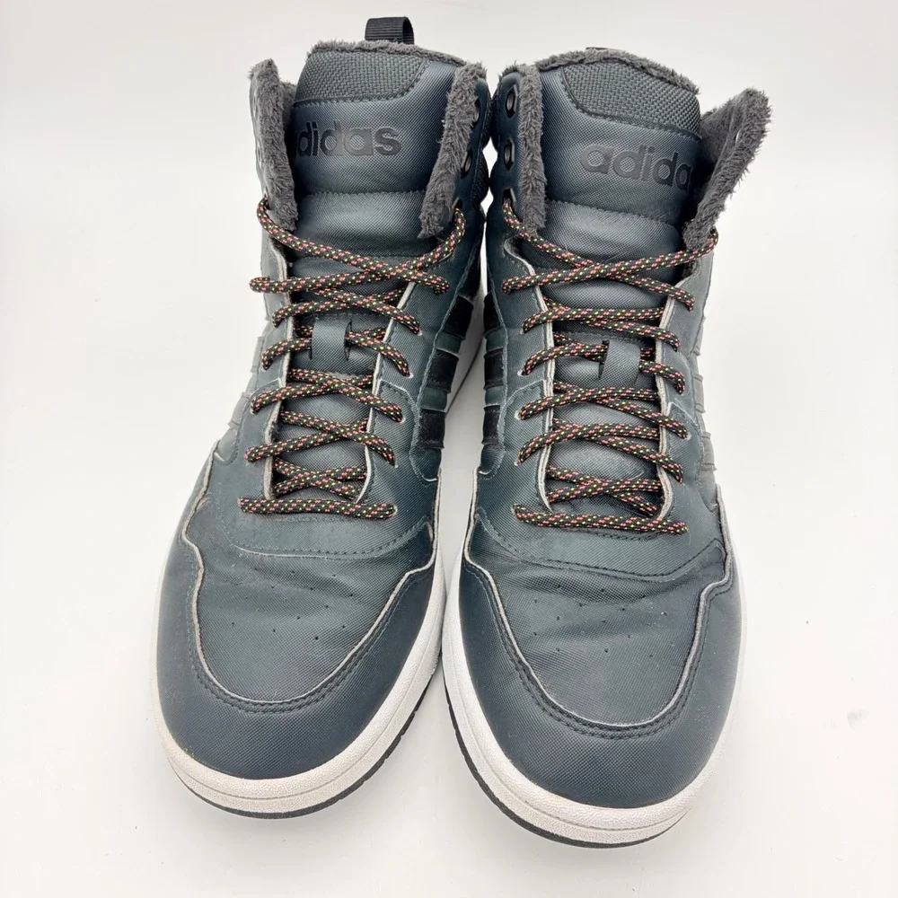 Adidas Hoops 3.0 Mid Winter Mens Grey High Top Sneakers Size 9